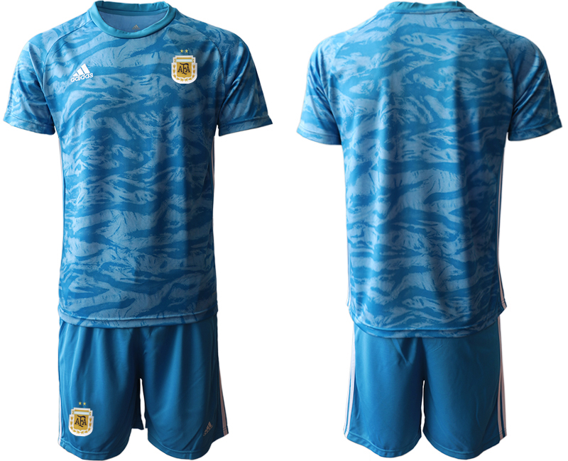Men 2020-2021 Season National team Argentina goalkeeper blue Soccer Jersey1